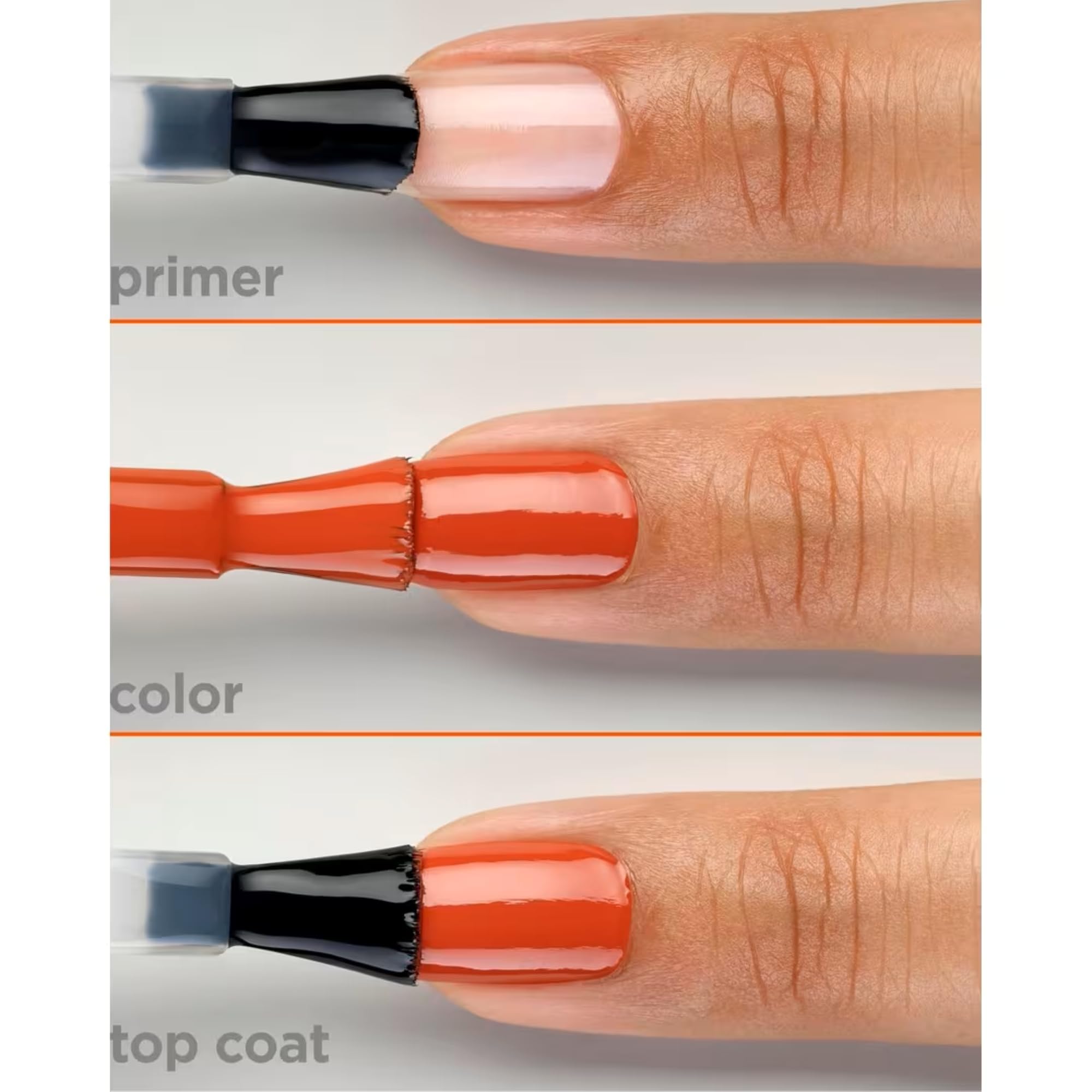 Sally Hansen color swatches on a nail wheel showing opaque Sunbrella shade variety