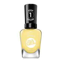 Sally Hansen bottle front view showing bright Sunbrella yellow and salon-like shine