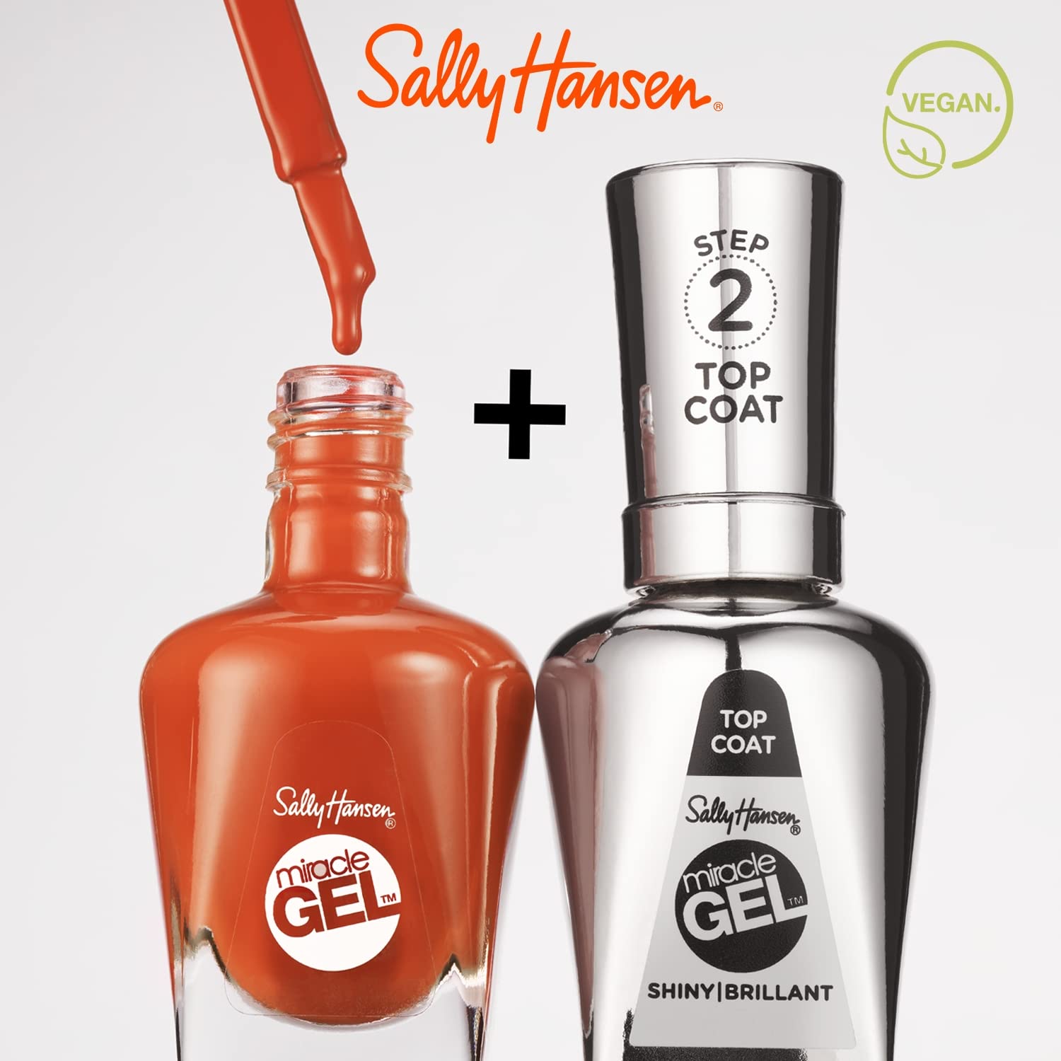 Close-up of nails painted with Sally Hansen showing glossy, chip-resistant finish