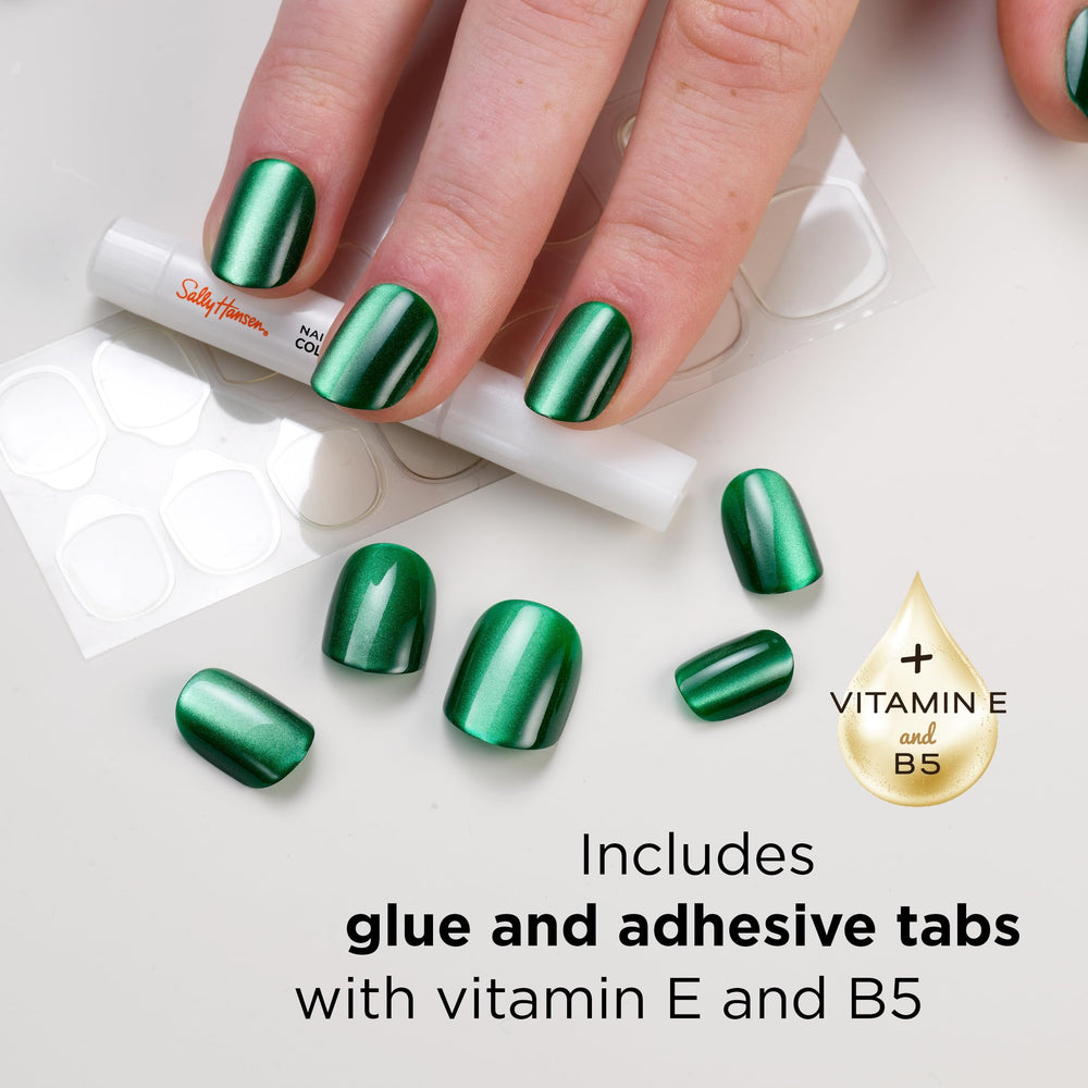 Sally Hansen nail glue tube displayed for strong hold and vitamin-enriched nail care
