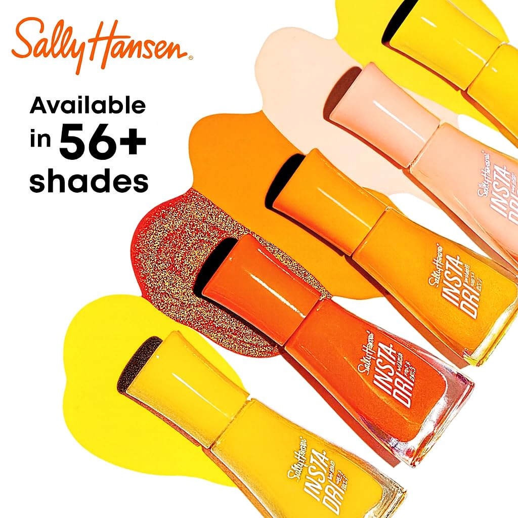 Sally Hansen polish on nails in use highlighting quick-dry benefit