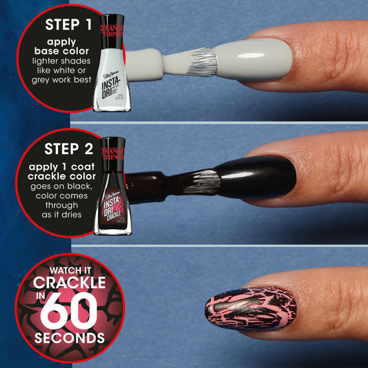 Sally Hansen Nether brush stroke across nail demonstrating smooth one-stroke coverage