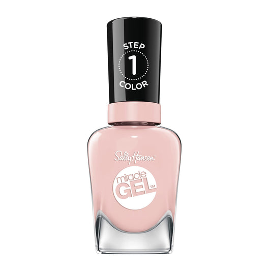 Sally Hansen bottle front view showing neutral pink shade and brand