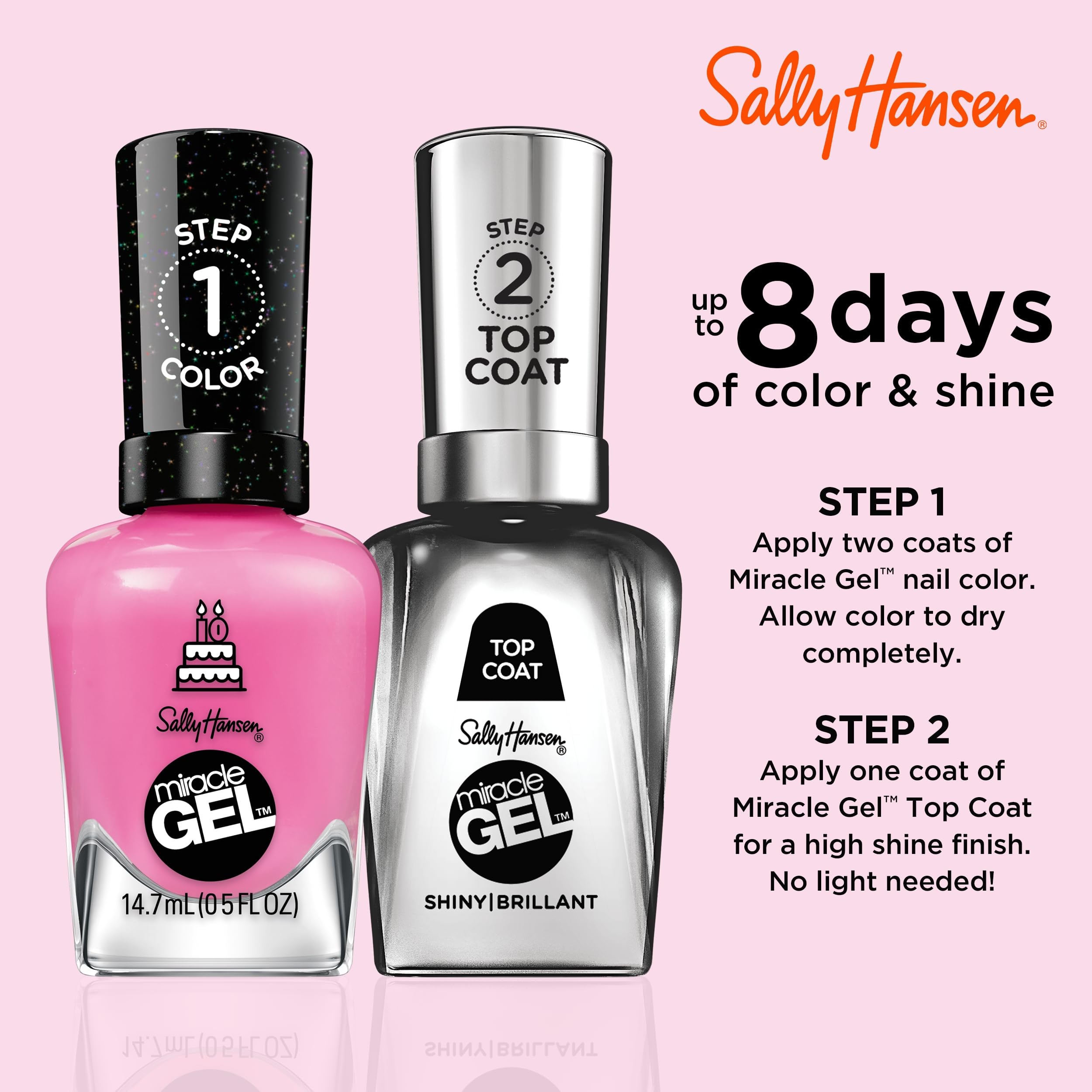 Sally Hansen brush stroke of Party of Hue showing smooth application and true color payoff