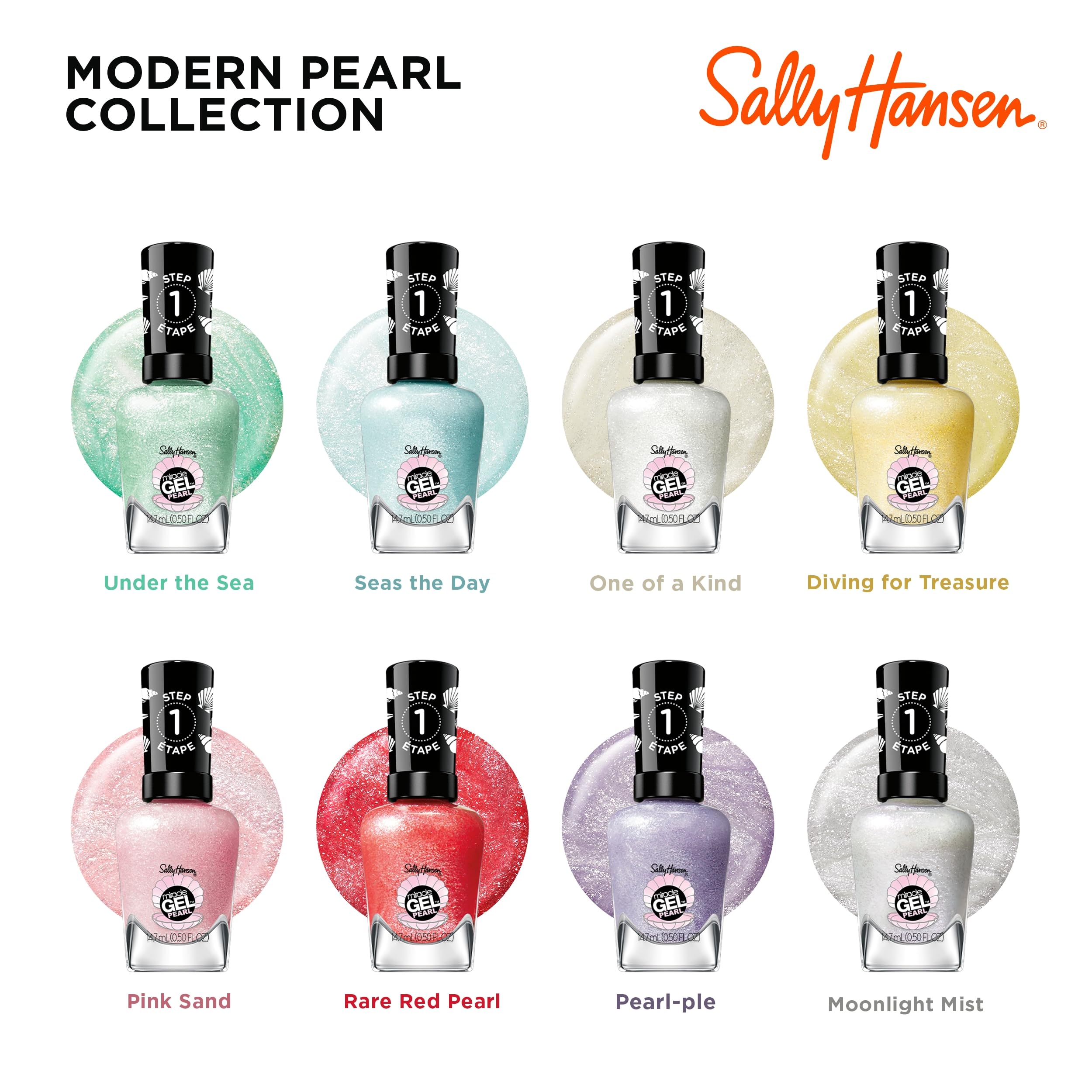 Sally Hansen top coat being brushed on nails showing sealing action and extended wear benefit