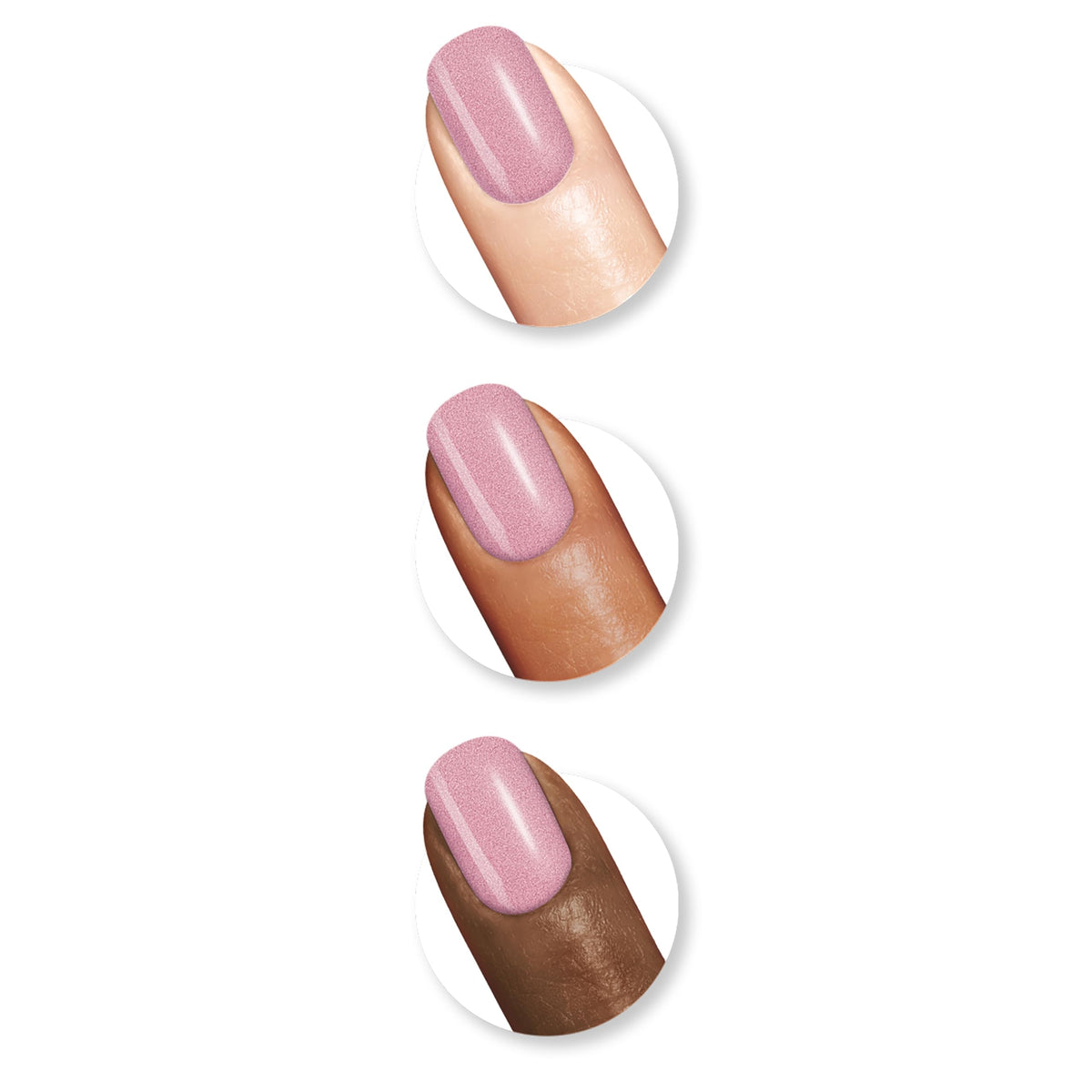 Sally Hansen bottle front view showing Petal to the Metal pink for quick application