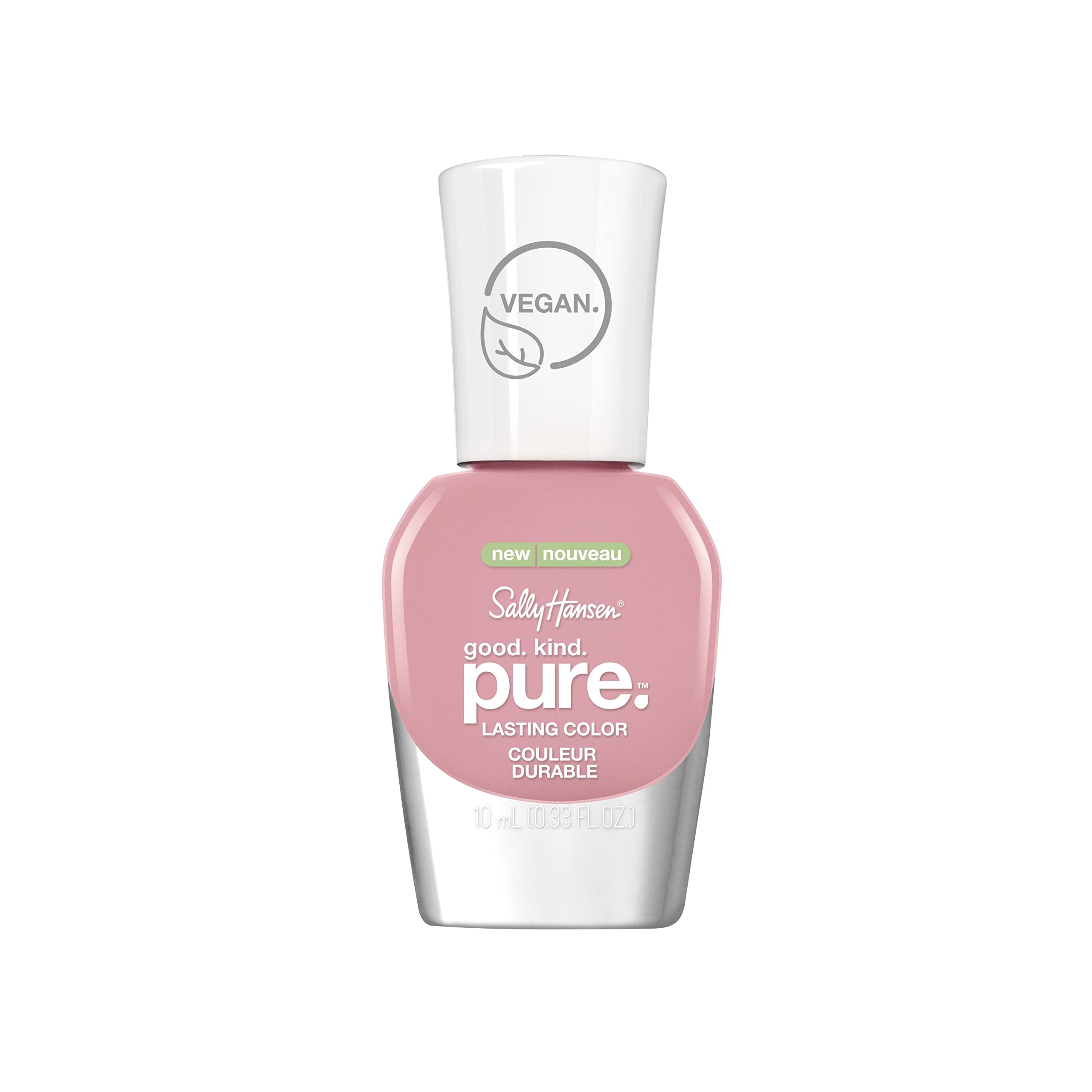 Sally Hansen bottle front packaging showing Pinky Clay color and glossy finish benefit
