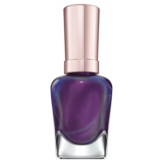 Sally Hansen Plum Euphoria brush stroke swatch showing smooth application and rich pigment benefit