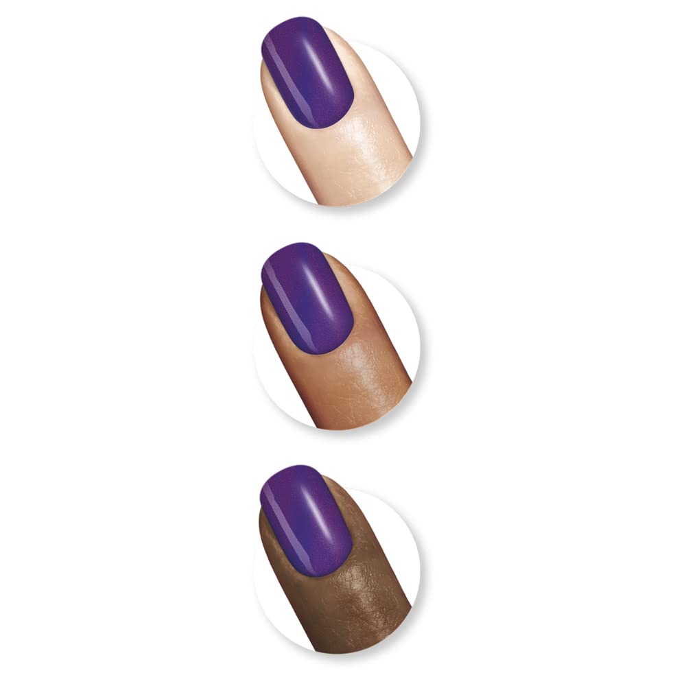 Sally Hansen Plum Euphoria close-up showing argan oil detail and nourishing effect on polish sheen