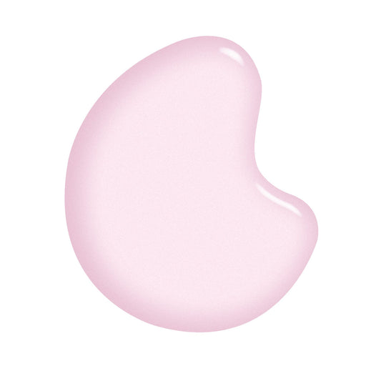 Sally Hansen Plush Blush 234 brush stroke on white, demonstrates smooth coverage benefit