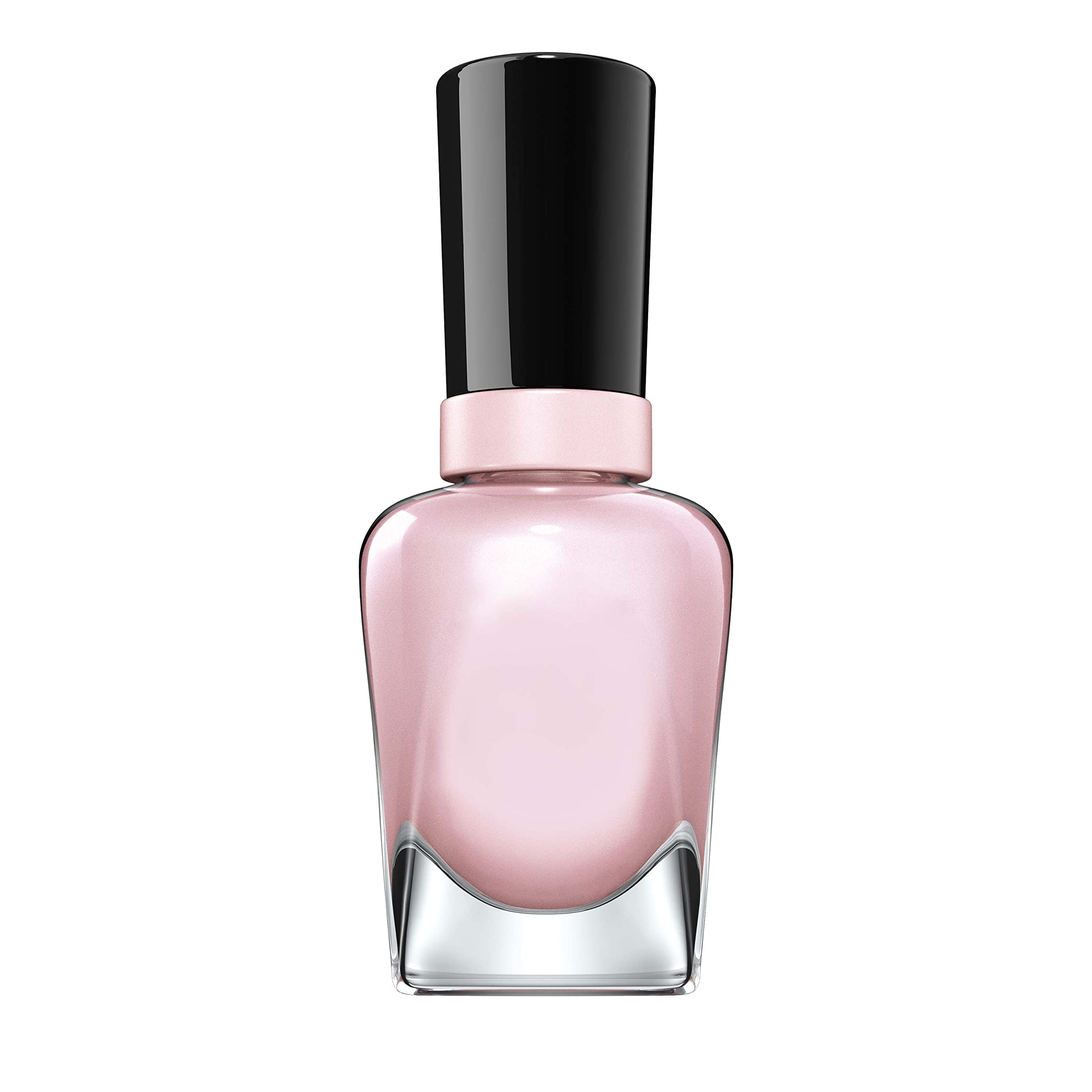 Sally Hansen bottle next to a coin for scale, conveys true product size benefit