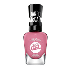 Sally Hansen bottle front view showing Point Guard Pink and glossy finish benefit