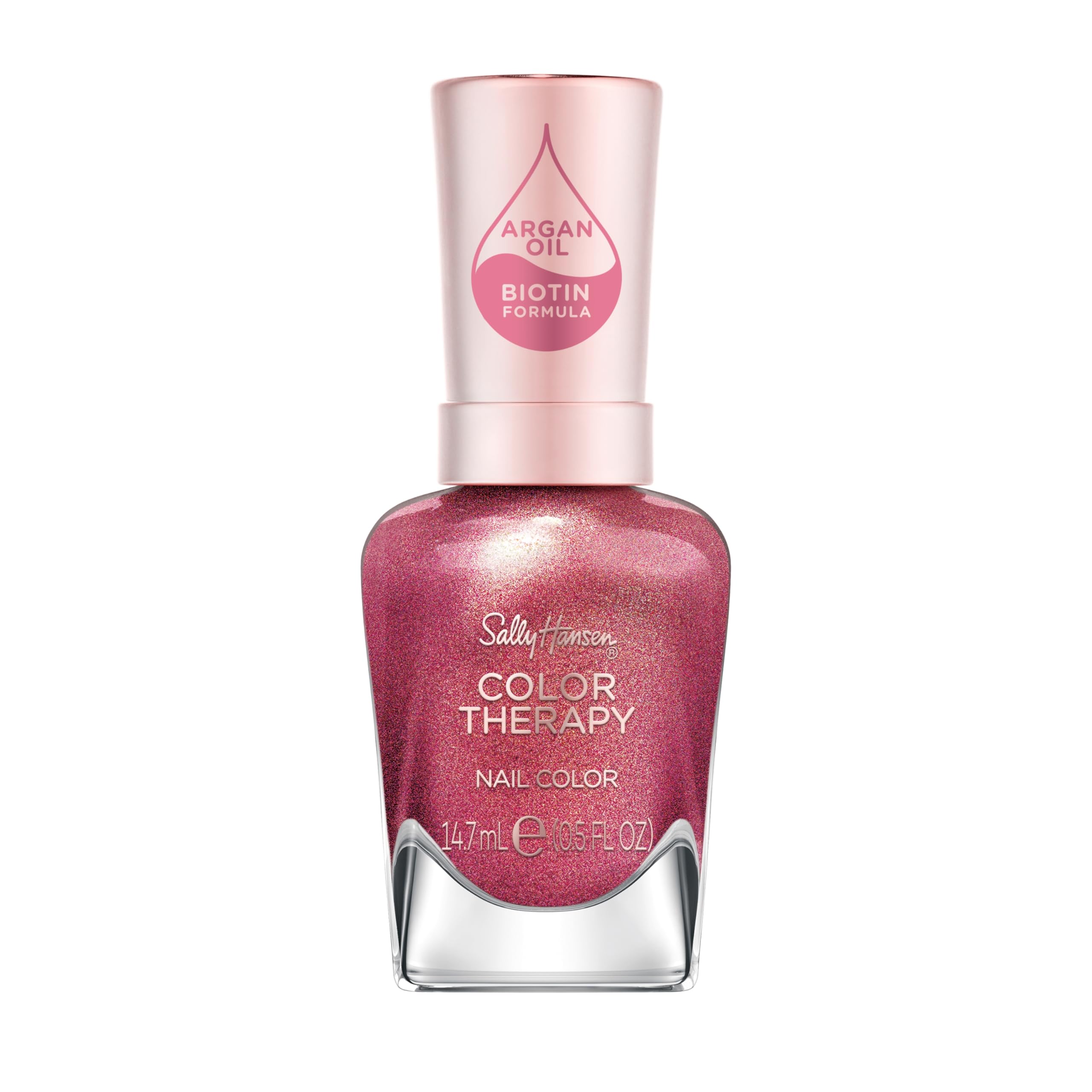 Sally Hansen Pomegratitude front bottle showing rich red shade and gloss benefit