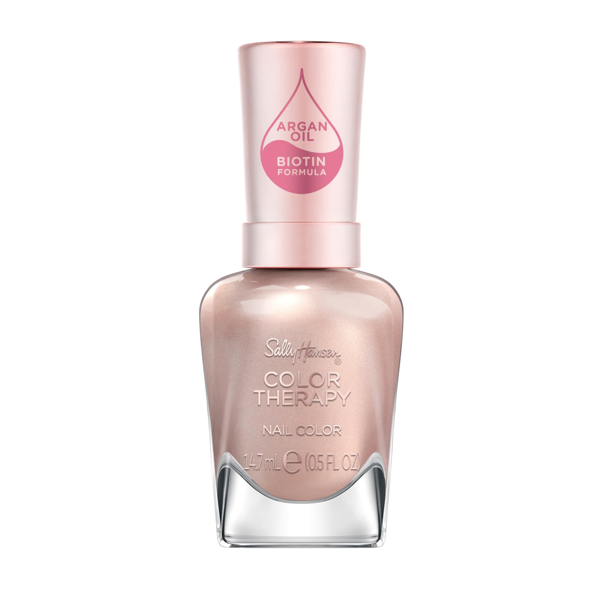 Sally Hansen Powder Room front bottle showing label and soft nude color benefit: easy selection