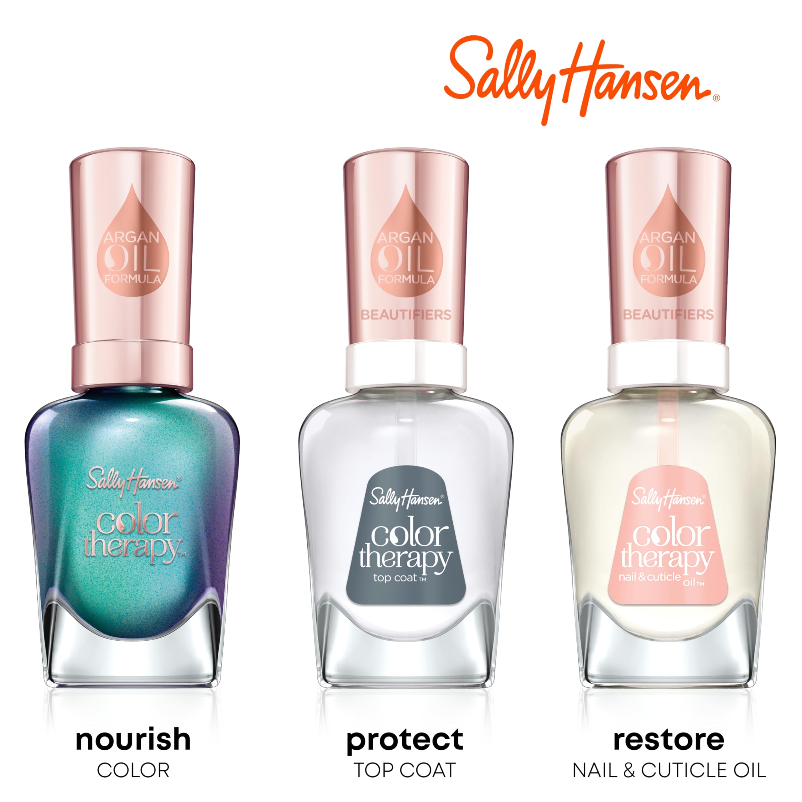Sally Hansen lifestyle flatlay with tools highlighting everyday manicure convenience