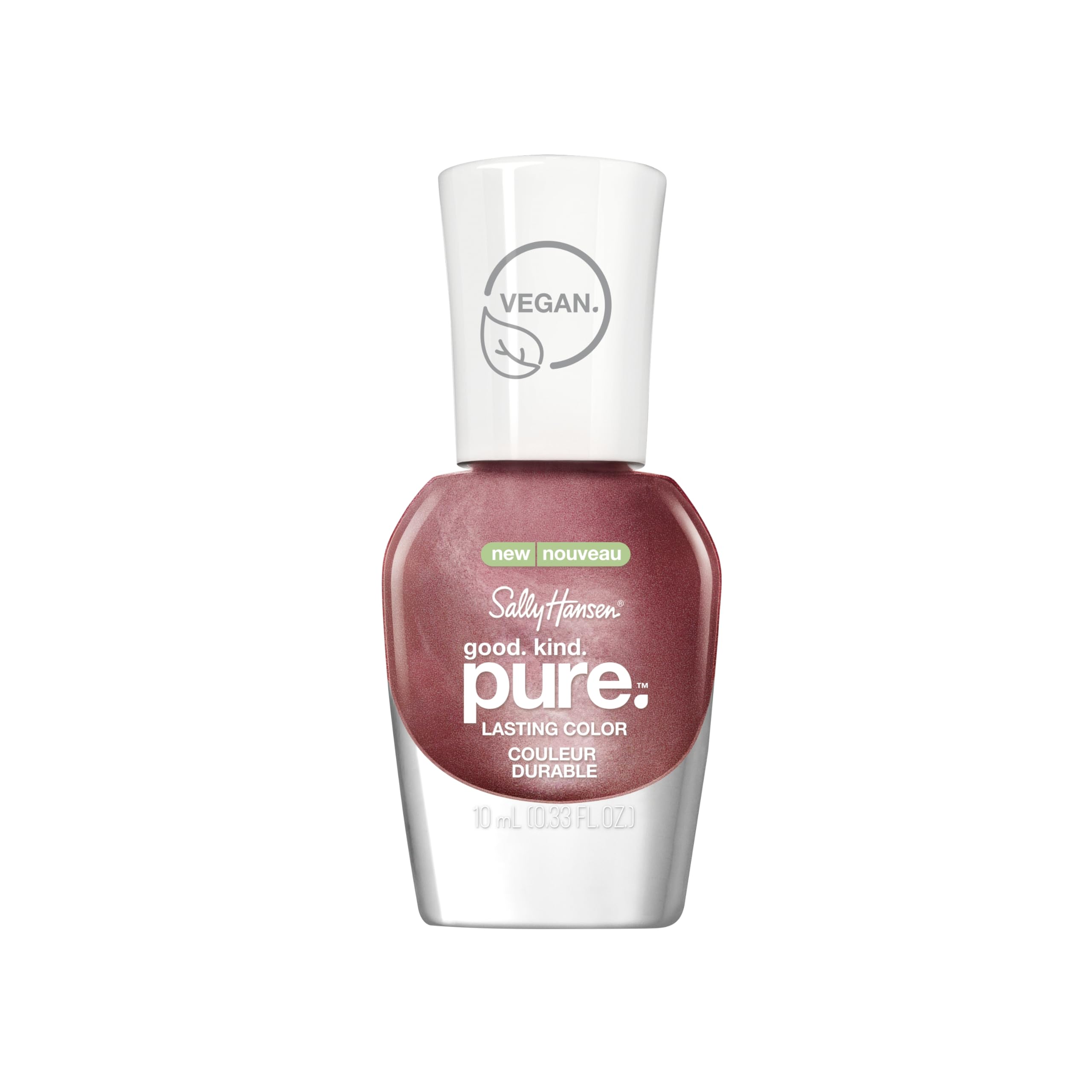 Sally Hansen bottle front view showing raisin shade and glossy finish