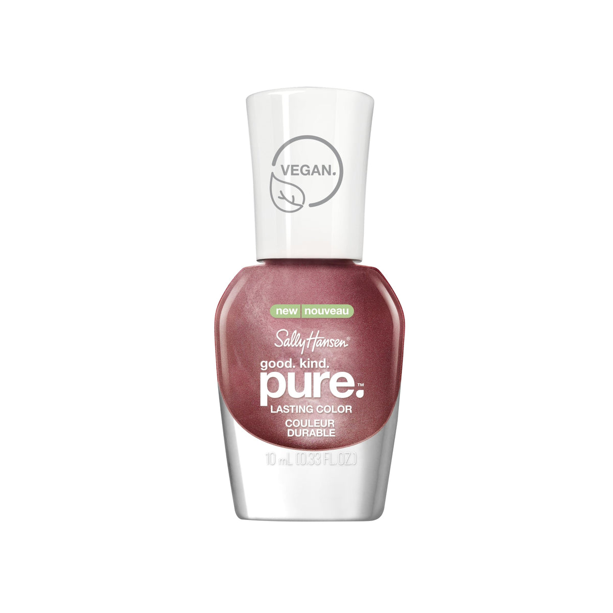 Sally Hansen bottle front view showing raisin shade and glossy finish
