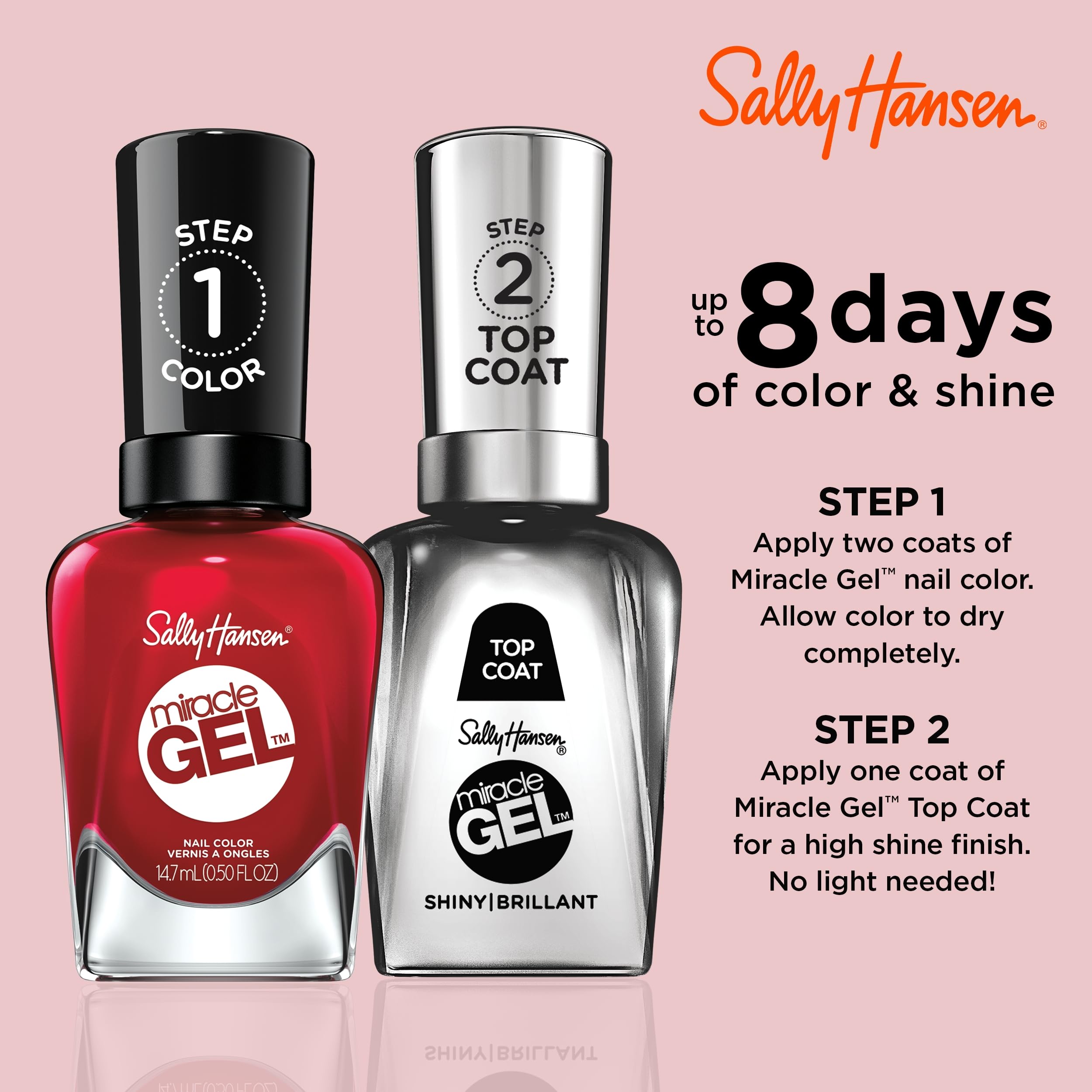 Sally Hansen brush stroke of rhapsody red showing smooth application and opacity