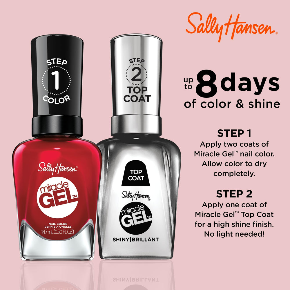 Sally Hansen brush stroke of rhapsody red showing smooth application and opacity