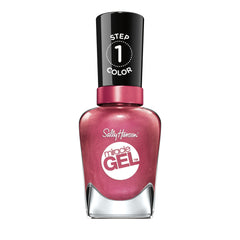 Sally Hansen bottle front packaging showing muave pink shade and glossy finish benefit
