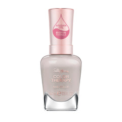 Sally Hansen bottle front view showing serene gray-taupe color and glossy finish