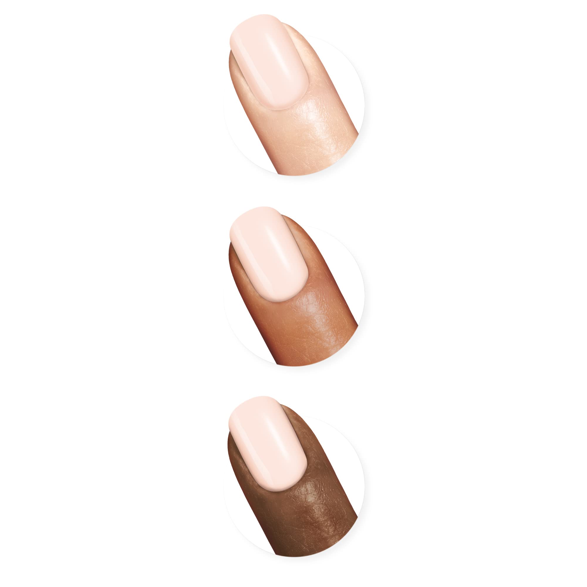 Sally Hansen on nails swatch demonstrating natural pale pink sheen