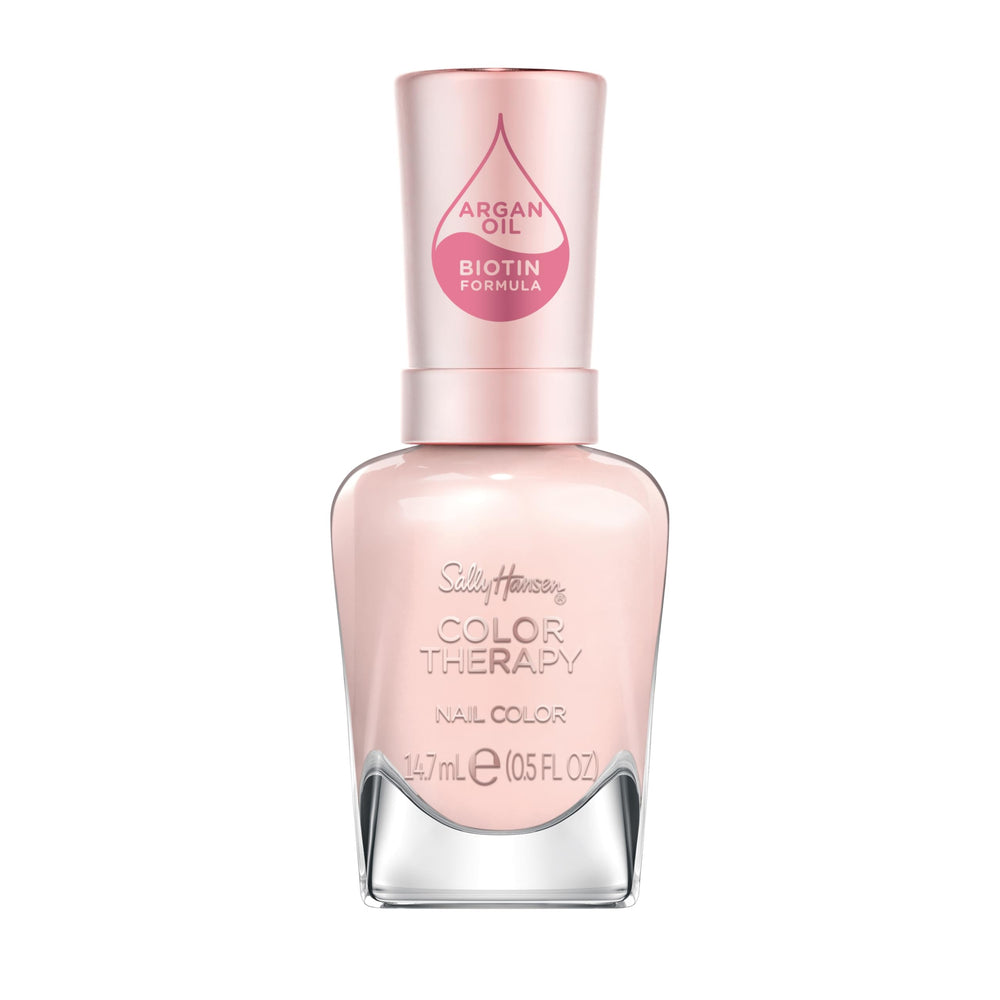 Sally Hansen bottle front view showing glossy sheer-pink finish benefit
