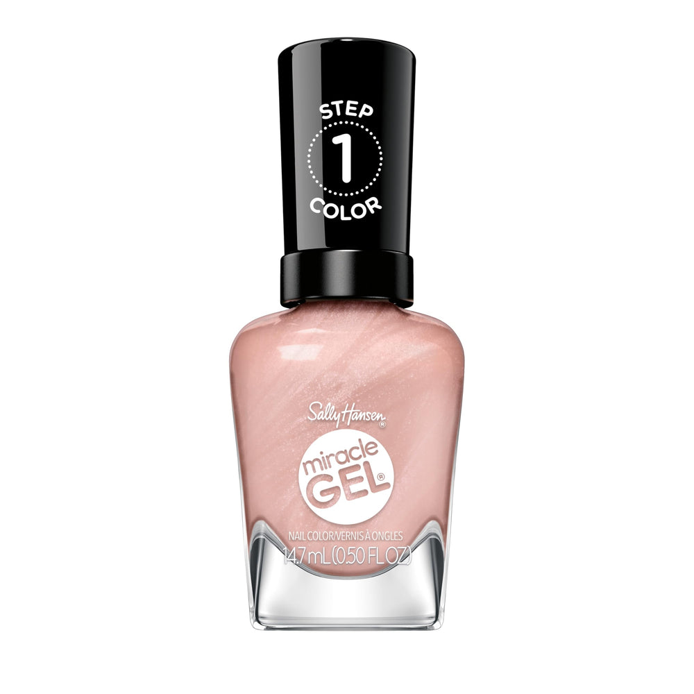 Sally Hansen bottle front view showing Show Stop-Pearl color and glossy benefit