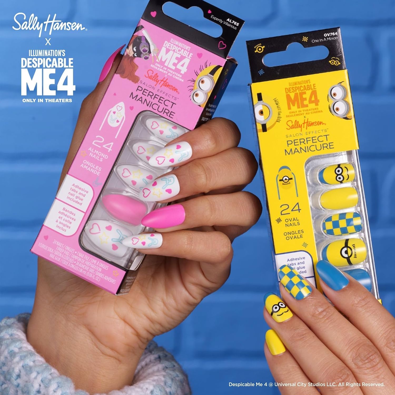 Sally Hansen nails beside ruler showing size variety for proper fit benefit