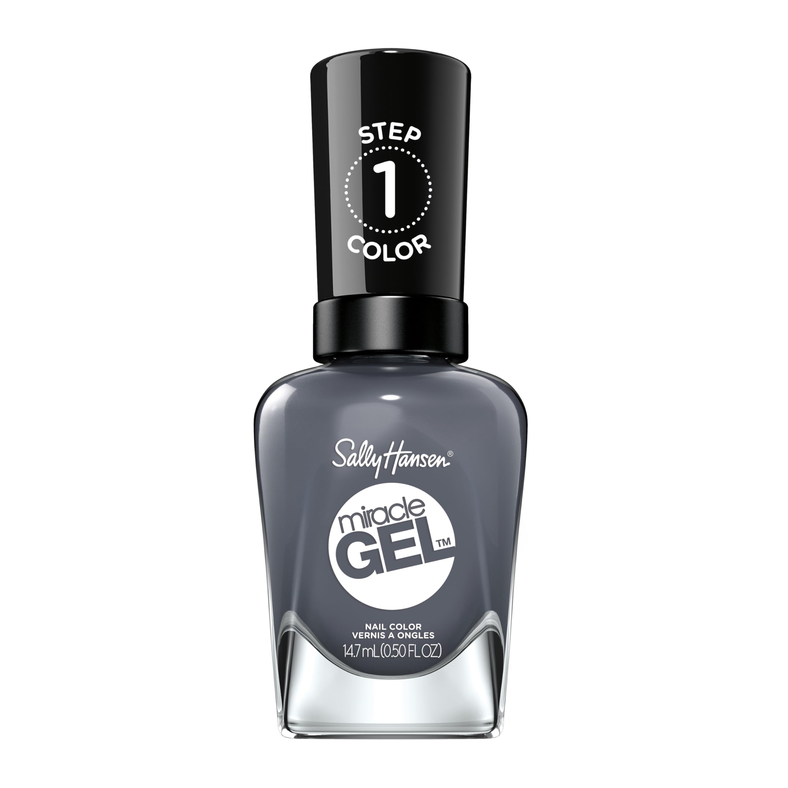 Sally Hansen bottle front view showing Slate-R Girl color and glossy finish