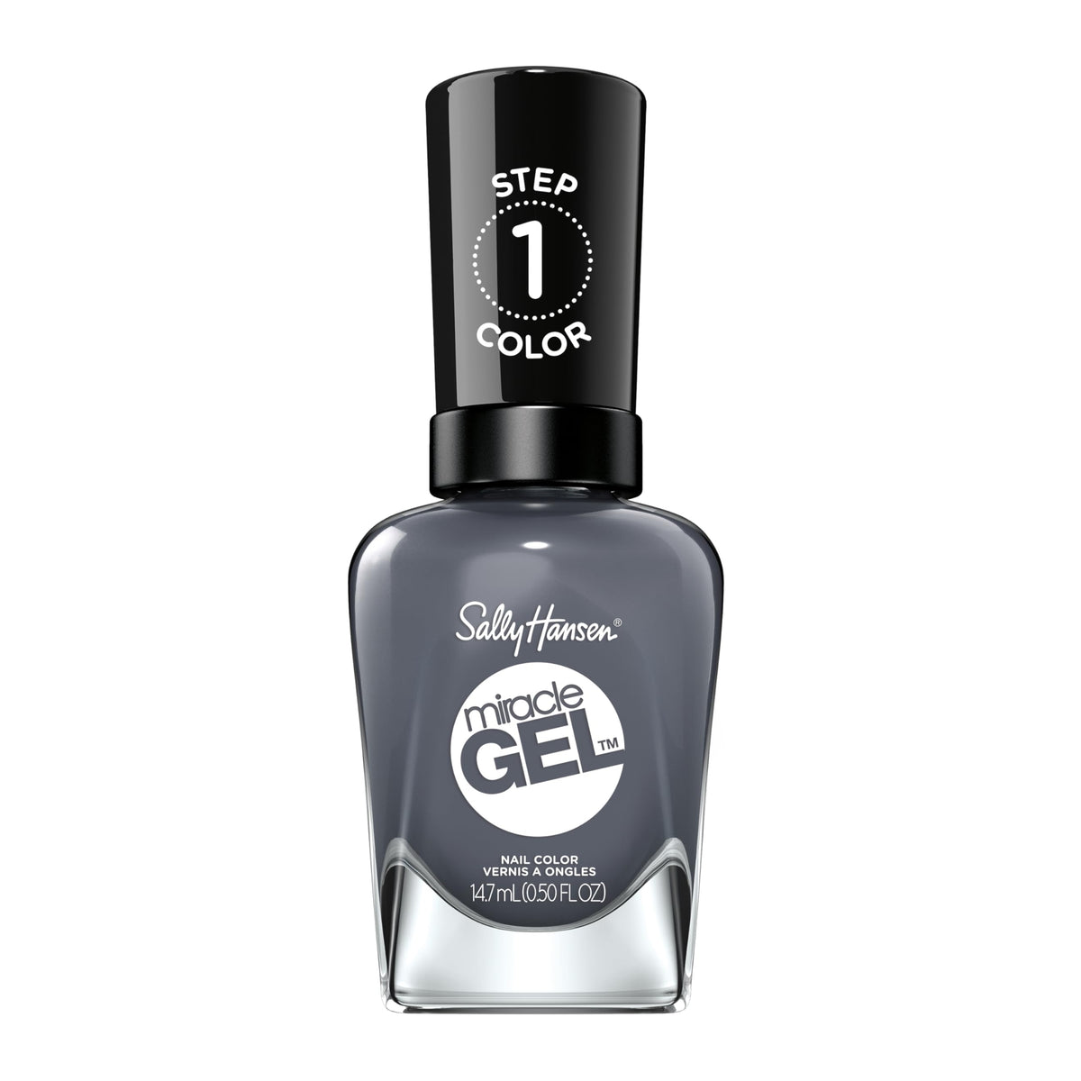 Sally Hansen bottle front view showing Slate-R Girl color and glossy finish