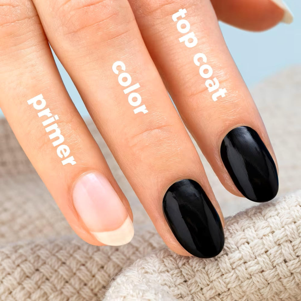 Sally Hansen swatch stick with Slate-R Girl tone illustrating true color payoff