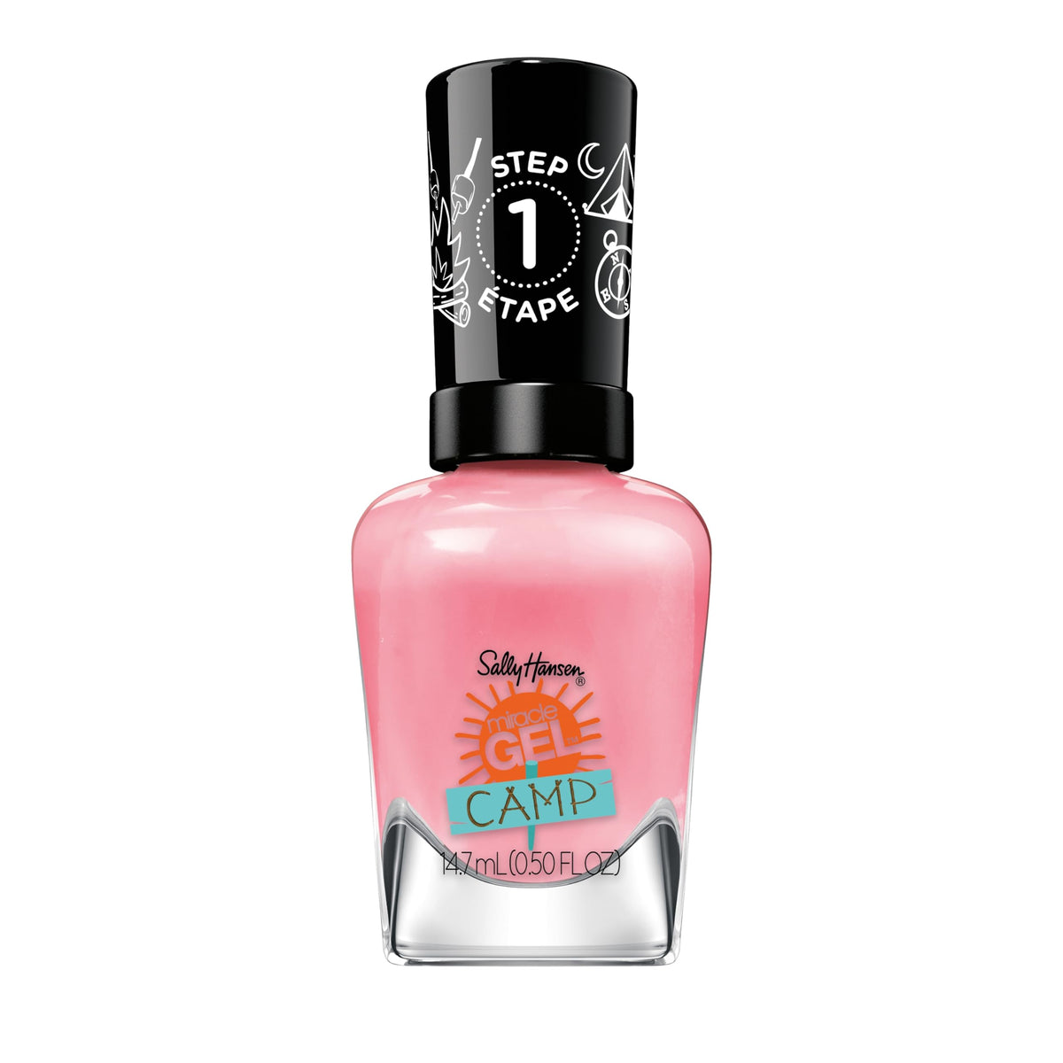 Sally Hansen front packaging showing bright pink shade and gel-like finish benefit