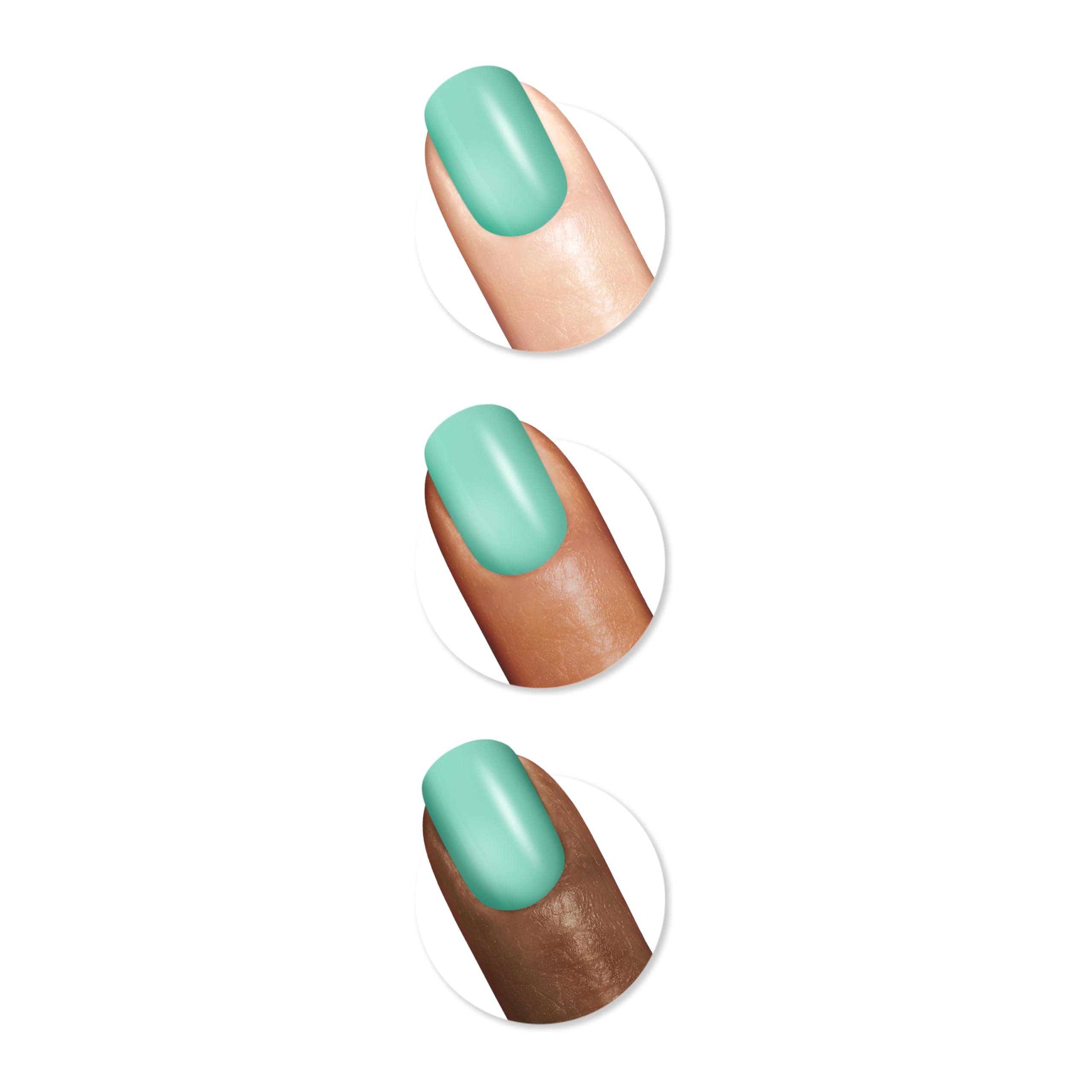 brush stroke of Sally Hansen Take A Mint showing smooth application and even coverage