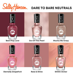 Sally Hansen nail swatch on hand model demonstrating salon-quality glossy finish