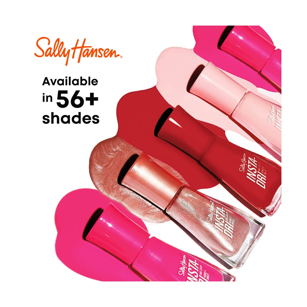 Sally Hansen Tropink swatch on nails showing glossy finish and bold pink