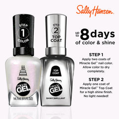 Sally Hansen swatch wheel displaying Twinkle Whites buildable coverage and shine