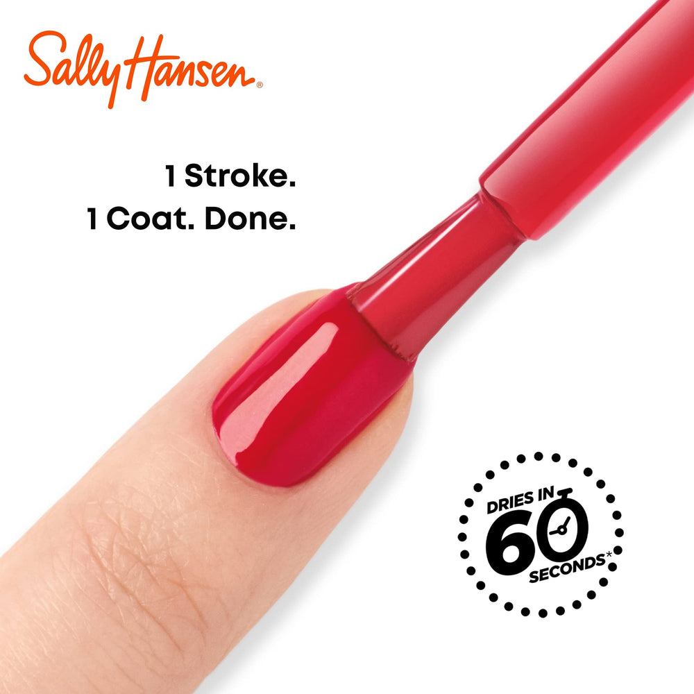 Sally Hansen two shades painted on nails showing opaque soft pink finish
