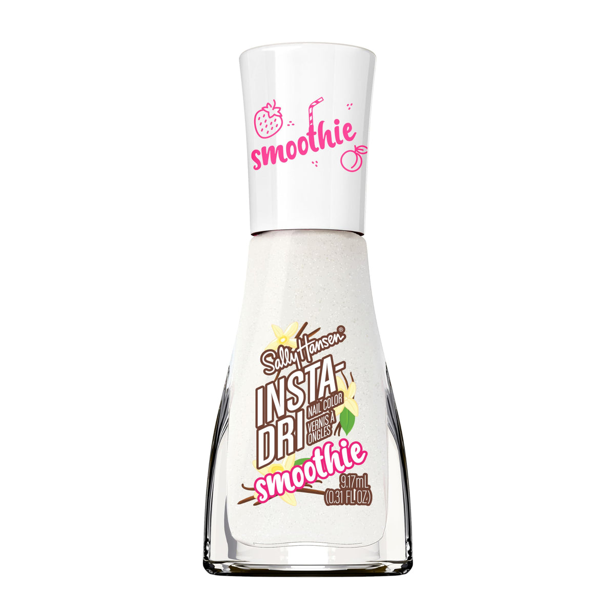 Sally Hansen bottle front view showing Vanilla Bean Vibe color and label benefit fast-dry