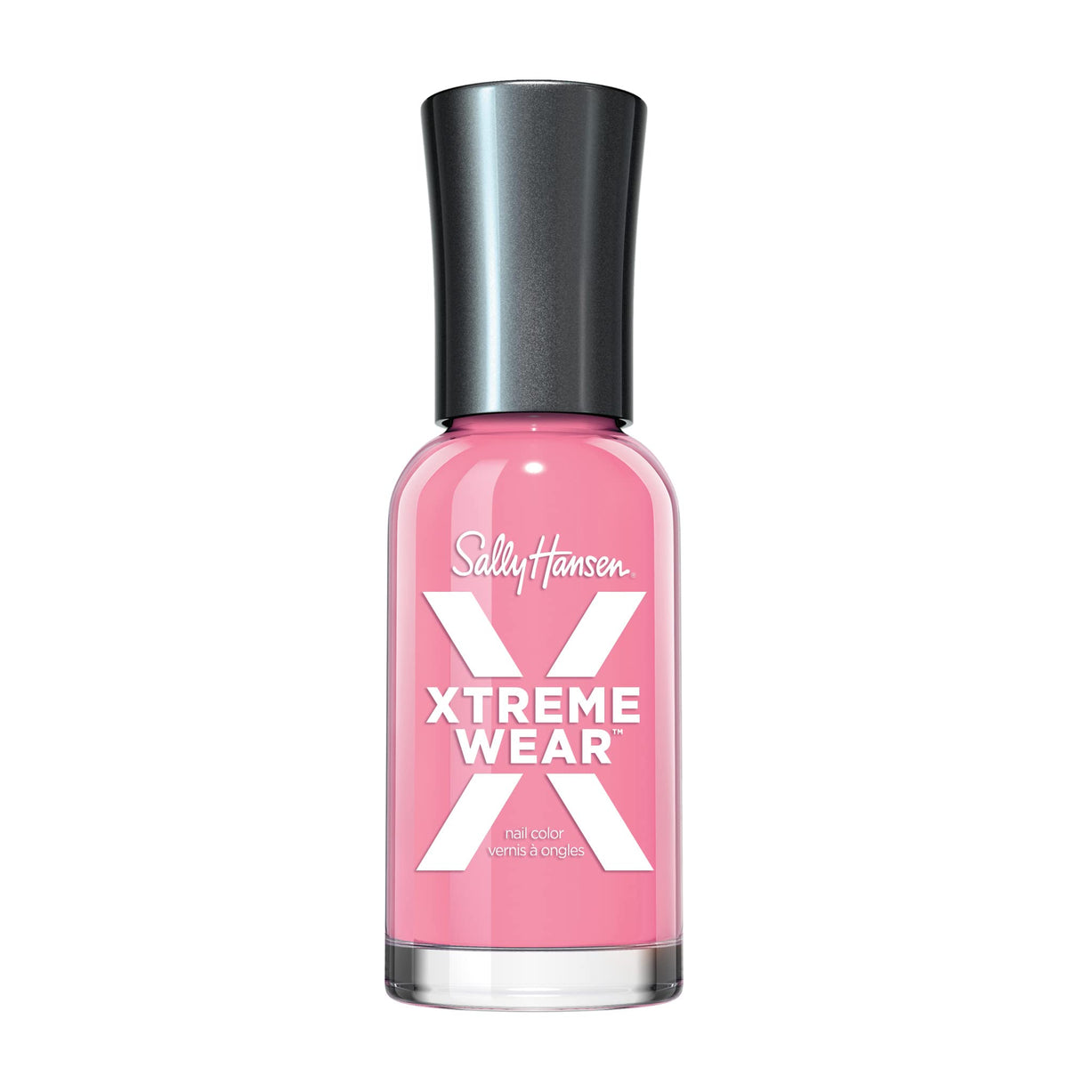 Sally Hansen bottle front view showing vibrant watermelon color and glossy finish