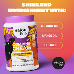 Salon Line being applied on damp hair demonstrating easy detangling benefit