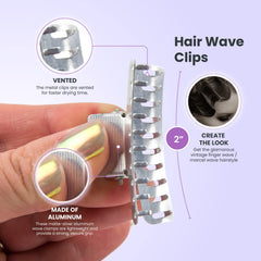 Salon Supply Co close-up showing curved 2 inch aluminum clip texture and grip