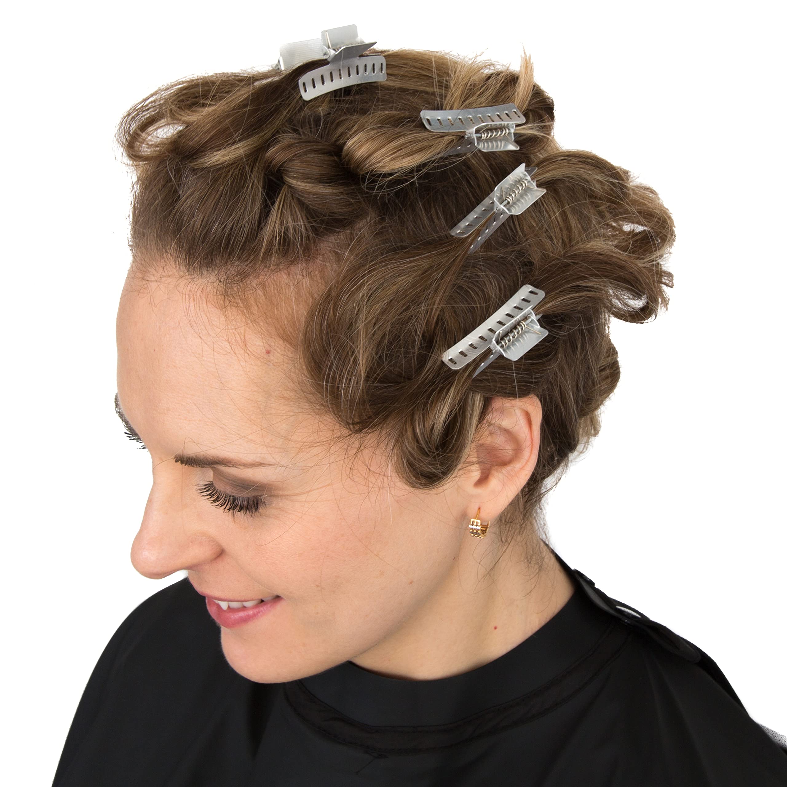 Salon Supply Co clips next to ruler showing 2 inch length for accurate sizing