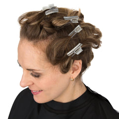 Salon Supply Co clips next to ruler showing 2 inch length for accurate sizing