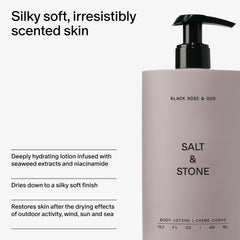 Salt & Stone applied to hand showing smooth absorption and softened skin