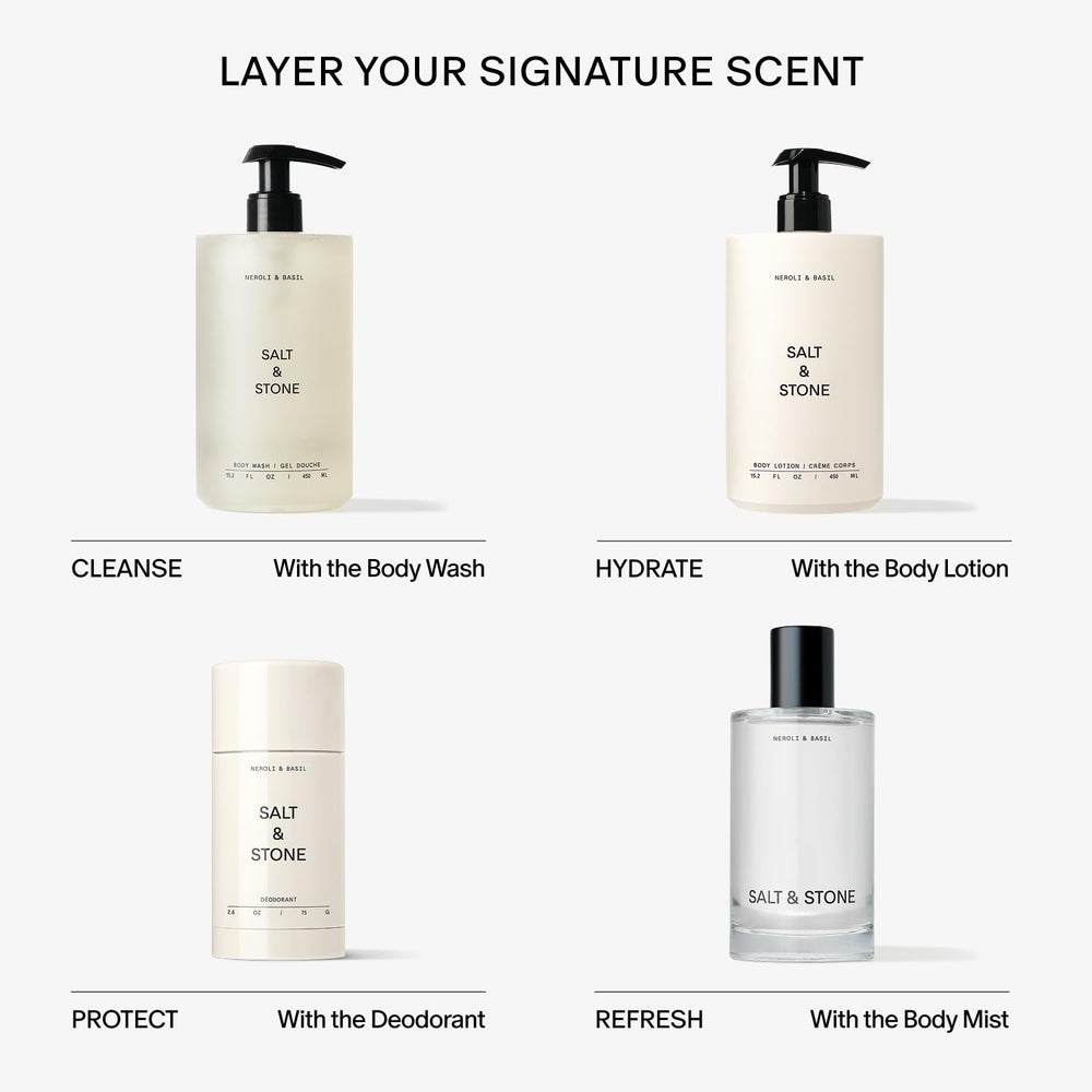 Salt & Stone back label focused on certification icons and clean formula