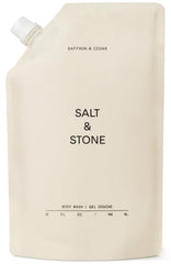 Salt & Stone refill packaging front view showing product benefits
