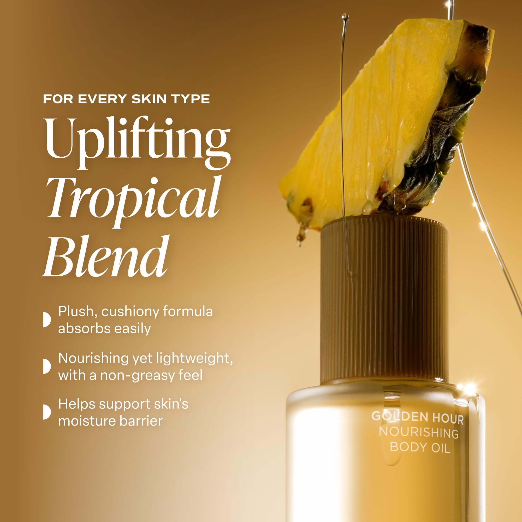 Applying Saltair oil on arm to show hydrated, non-greasy finish