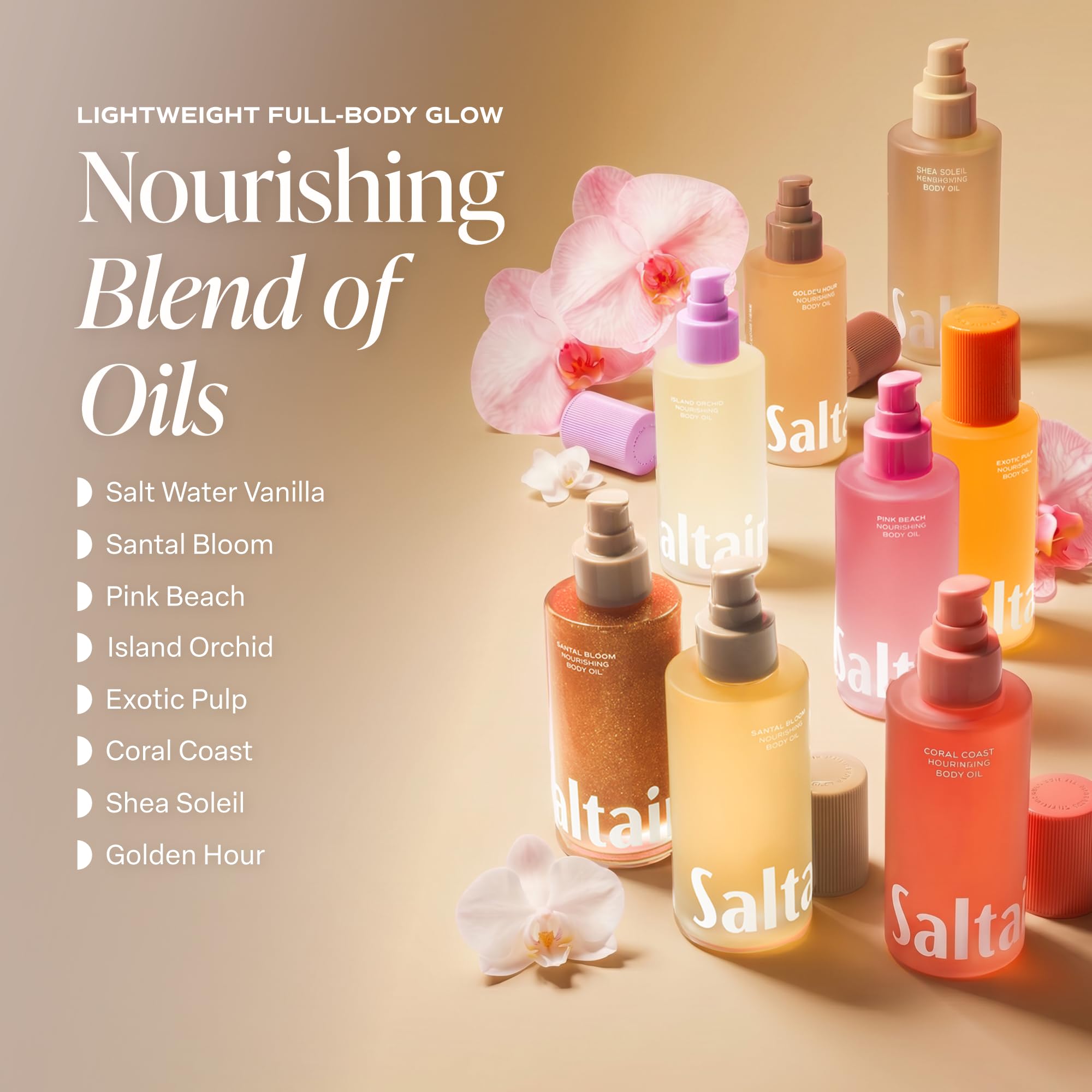 Saltair botanical ingredients display with kukui and moringa nourishing benefits