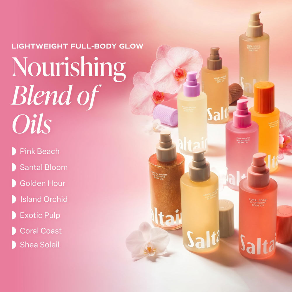 Saltair ingredients lineup highlighting kukui moringa squalane benefits
